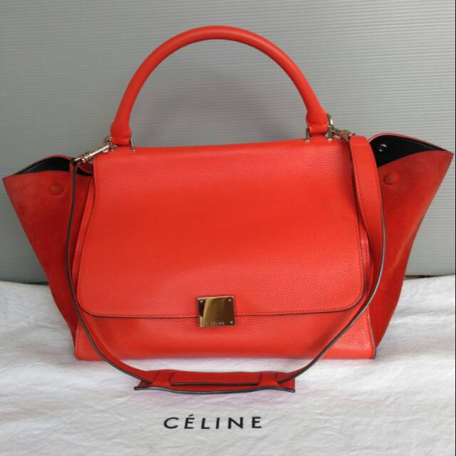 Preloved Celine Red-Orange Trapeze Bag