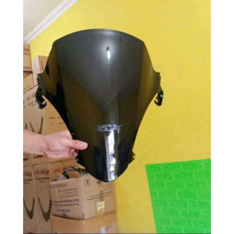 WINDSHIELD PCX NEW LOKAL + BREKET DUDUKAN PLAT NO DI BAWAH LAMPU