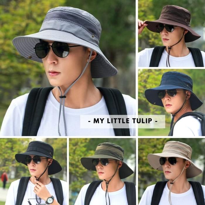 Bucket Hat Topi Rimba Pria / Topi Hiking Cowok Bucket Hat Topi Safari Pria Bagus