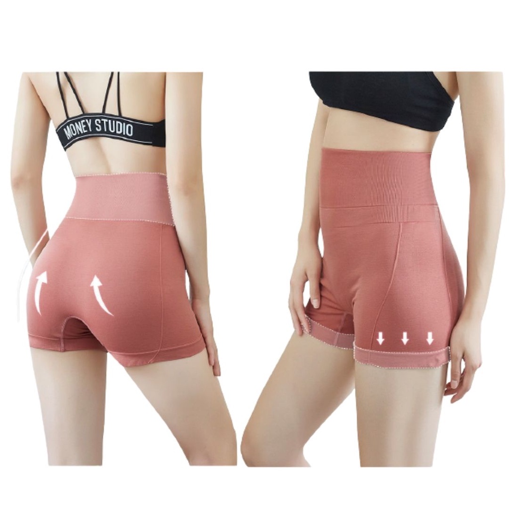 MOGYMOGY W220 Celana Pendek Olahraga Gym Yoga Celana Sport High Waist