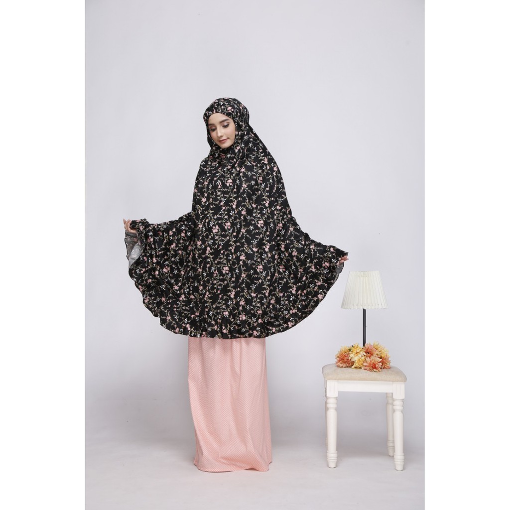 MUKENA NIBRAS NM 01 HITAM MUKENA NIBRAS ATAS BAWAH EKSKLUSIF FAHION WANITA MUSLIM MURAH TRENDY