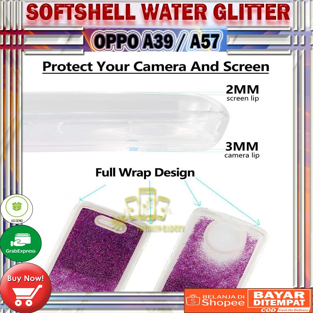 (Random) Silikon Oppo A39 / A57 Water Glitter Auarium Casing / Case / Jelly Case / Silicone Oppo A57