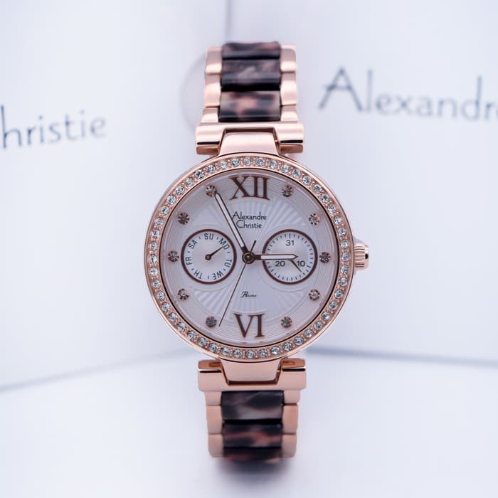Alexandre Christie AC 2514 Rose Gold Leopard - Jam Tangan Wanita Original