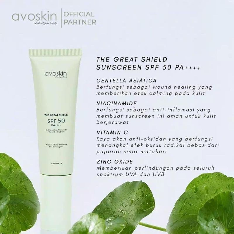 AVOSKIN Sunscreen The Great Shield SPF 50 PA++++ 30ml/5ml