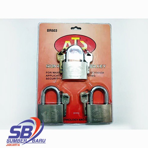 GEMBOK ATS SET MASTER KEY 60MM S (BR603) GEMBOK RUKO TOKO RUMAH KUALITAS TERBAIK SBJ