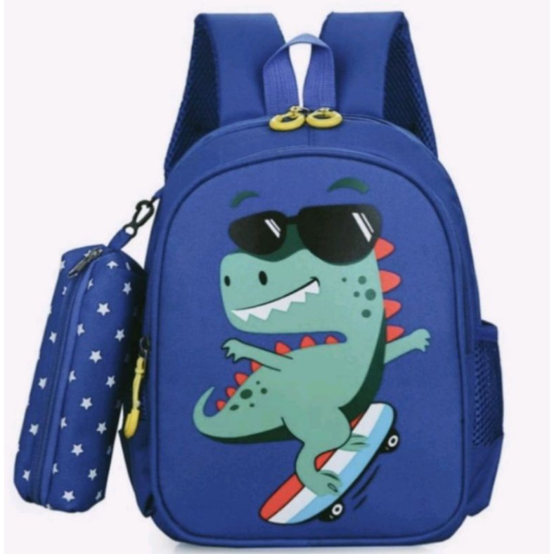 DAEYBAG-TAS RANSEL ANAK PAUD/TK/SD MOTIV PRINT DINO SKATER KACAMATA