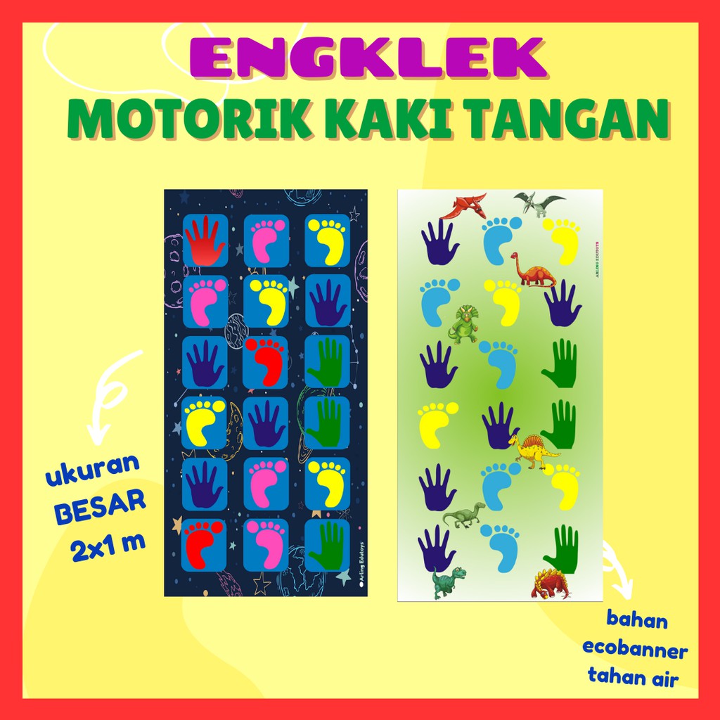 Mainan Engklek Karpet Playmat Mainan Edukasi Jejak Kaki Tangan Motorik Anak Bahan Banner