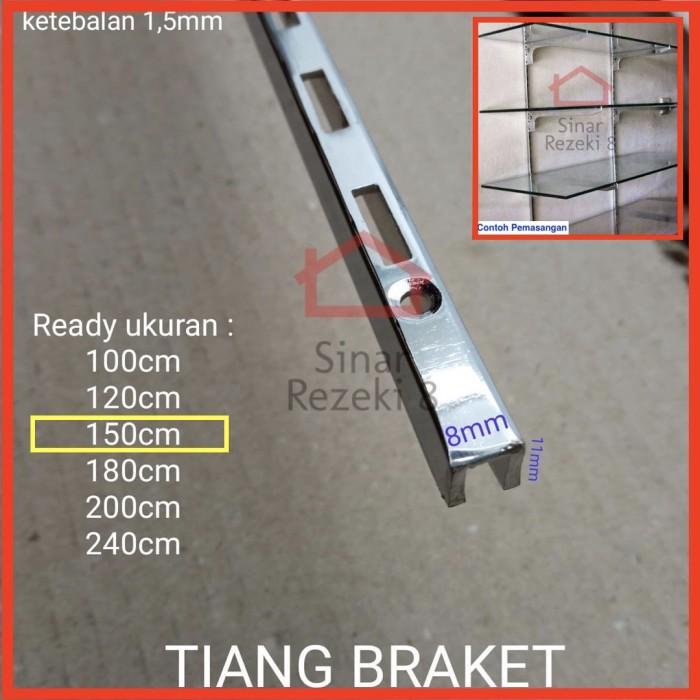 Jual Tiang Bracket Kaca Cm Braket Papan Dinding Kayu Shelf