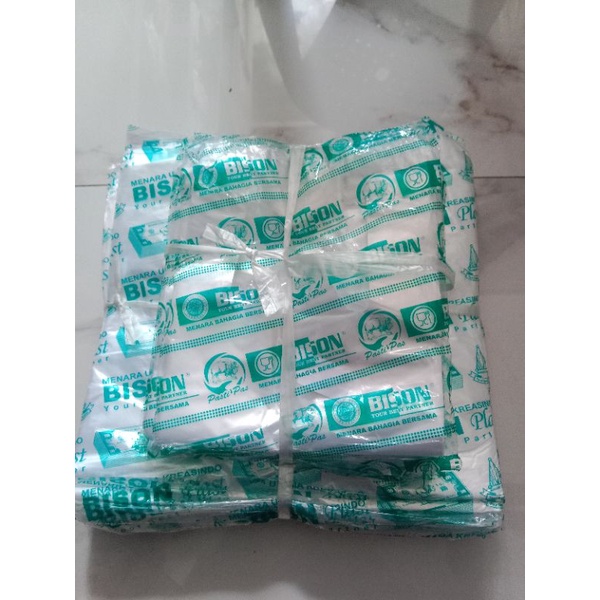 HD kantong Plastik KERESEK PUTIH Bening TRANSPARAN BISON COVER HIJAU UK 24 x 33 15 x 33