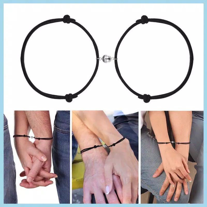 BEST SELLER !! GELANG COUPLE MAGNET TALI ANTI AIR / GELANG MAGNET SUDAH DAPAT 2PCS ATAU SEPASANG / GELANG COUPLE MURAH