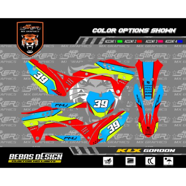 DECAL KLX GORDON ORANGE
