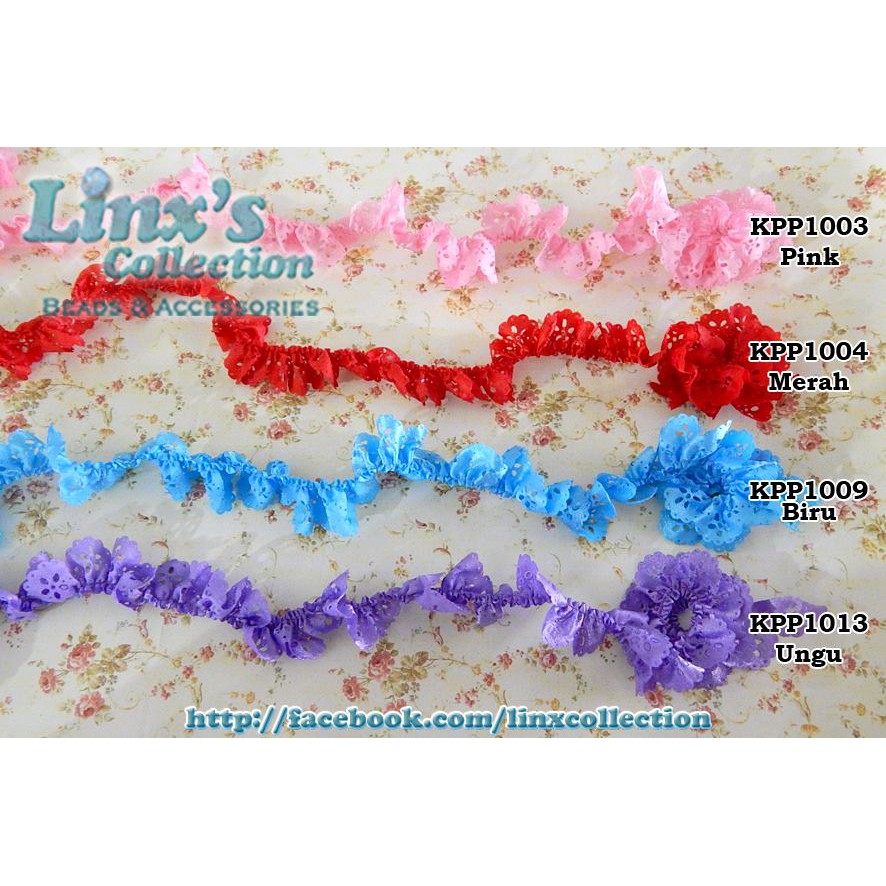 

Renda Kerut Pita Plong lebar 1"/2.5 cm (1 meter)