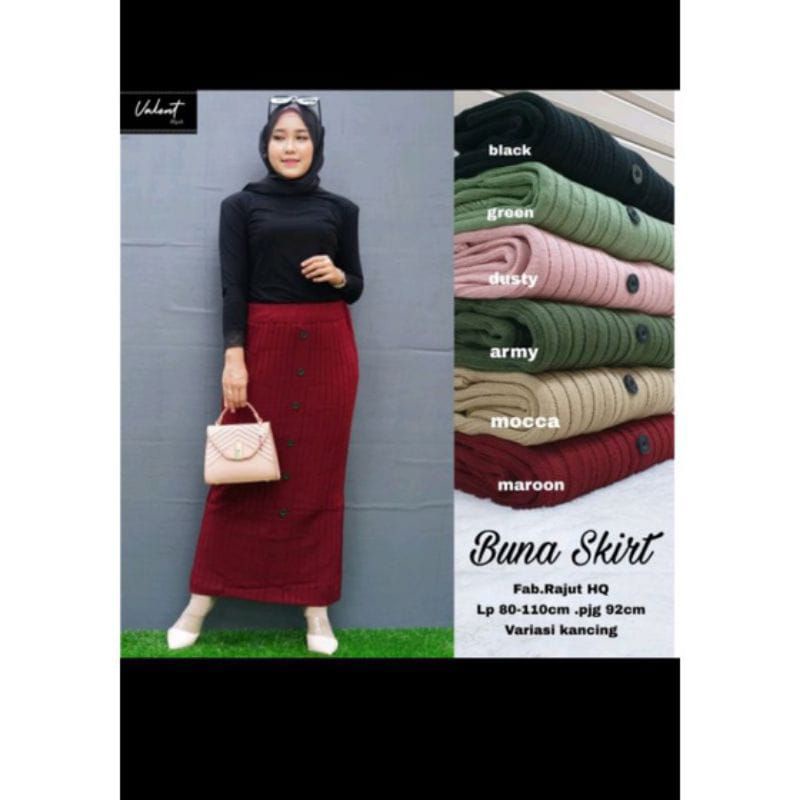 ROK SPAN RAJUT KANCING PREMIUM