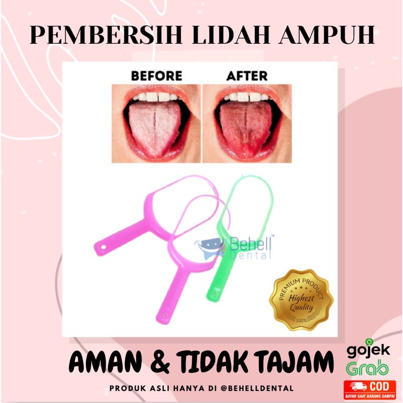 ORI PEMBERSIH LIDAH MULUT SIKAT DEWASA BAYI ANAK TONGUE CLEANER SCRAPER QORAL MIRIP FORMULA - Clean Penghilang Plak Lidah - Penghilang Bau Mulut