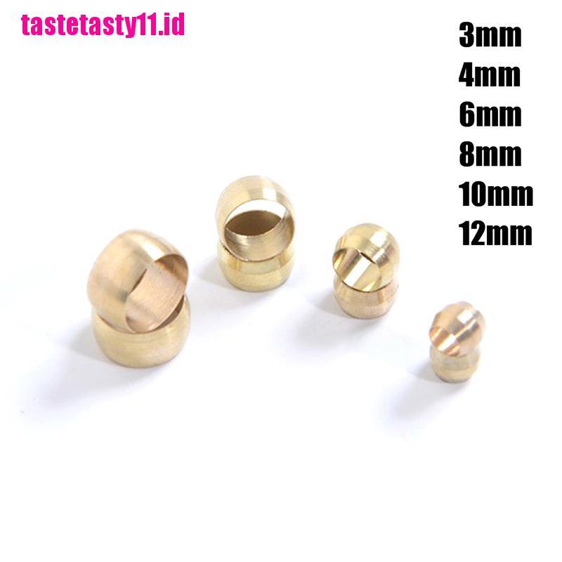 10 Pcs Cincin Segel Kompresi ferrule Ganda Bahan Kuningan