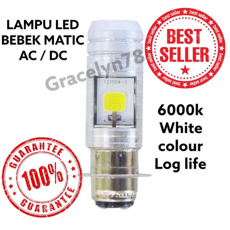 lampu depan led motor bebek matic ac dc super terang dan fokus