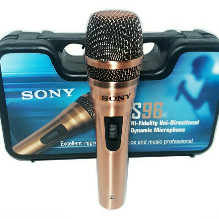 Microphone Karaoke SONY S96 Mic Kabel Mikrofon Suara vocal empuk