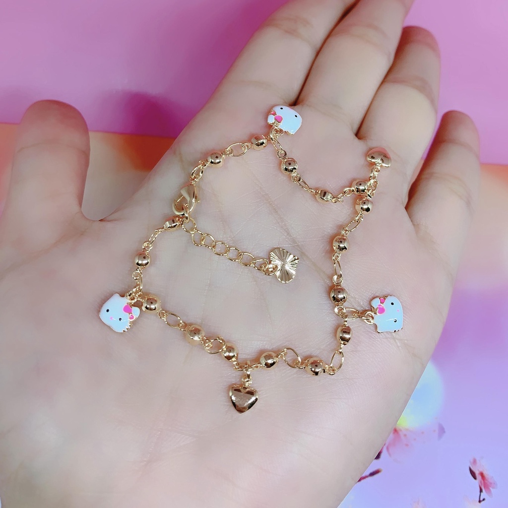 Gelang Tangan Xuping Gold Anak Perempuan Motif Rantai Kucing Lucu *04