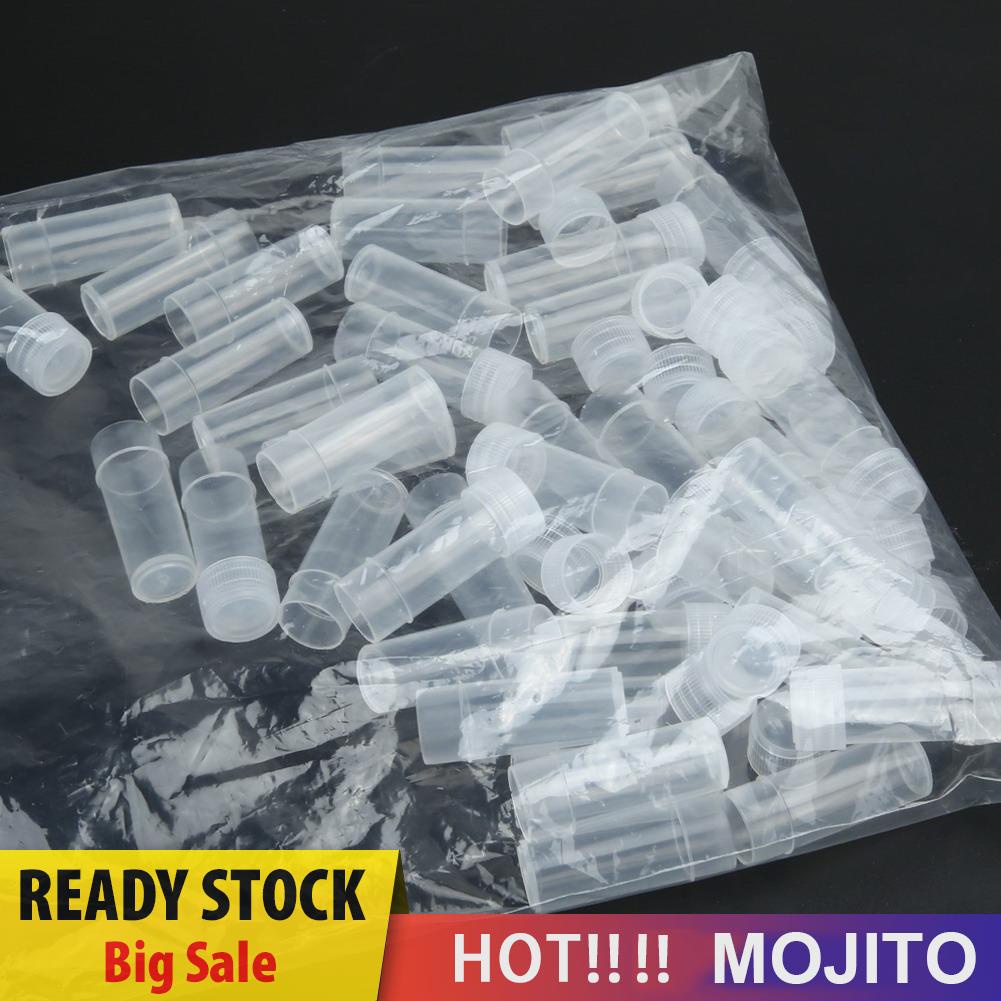 50pcs Botol Sampel Volume 5g Bahan Plastik Ukuran 5ml