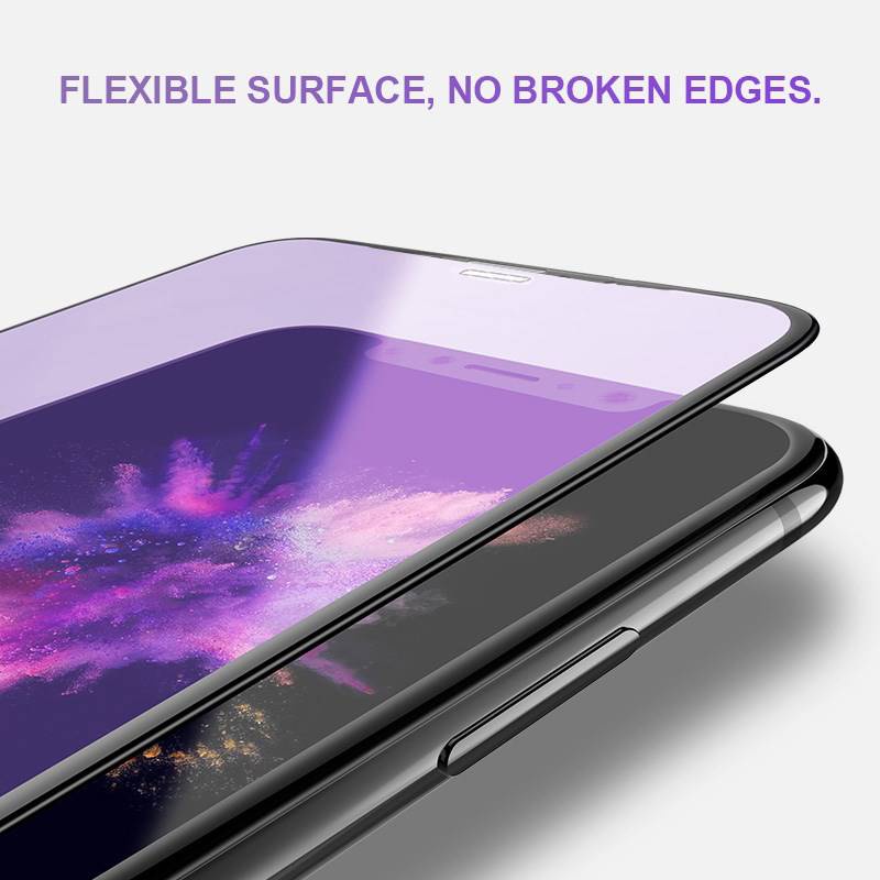 Purple Light Tempered Glass For iPhone 11 12 Pro Max Mini Protective Glass for iPhone 7 8 Plus X XS Max XR SE 2020 Full Screen Protector