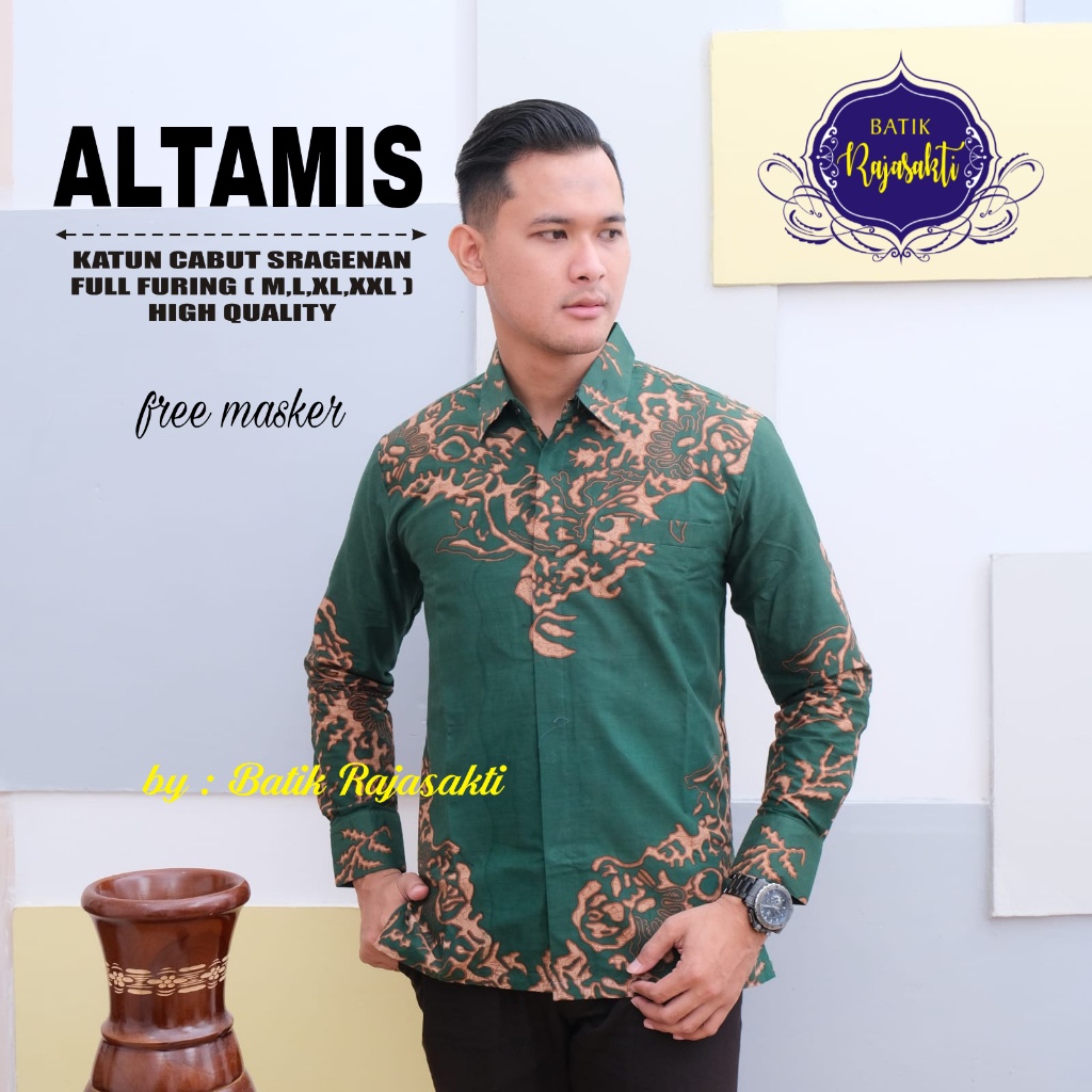 ALTAMIS Batik Solo Pria Kemeja Baju Lengan Pendek Panjang Premium Ekslusif Seragam Rajasakti