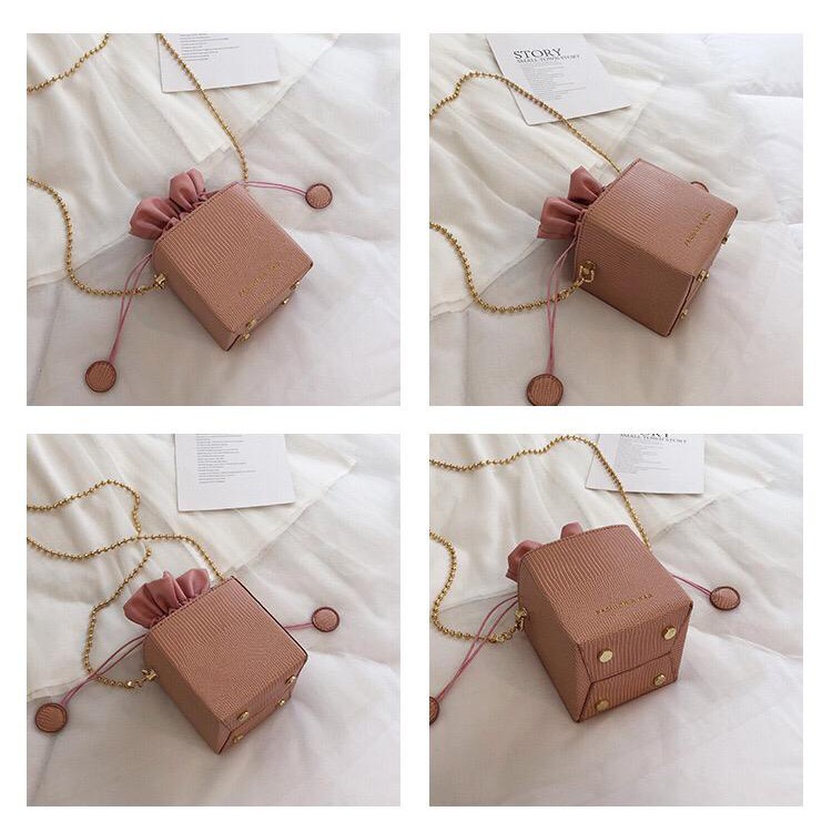 BJ71039 - BLACK/KHAKI/PINK/YELLOW TAS SERUT KUBUS BOX PESTA CLUTCH IMPORT TALI RANTAI BESI KOTAK TERMURAH TERLARIS BAGSTORE JAKARTA BQ3161 GT1604 JT778 LT1117 ELJ5094 CR7159