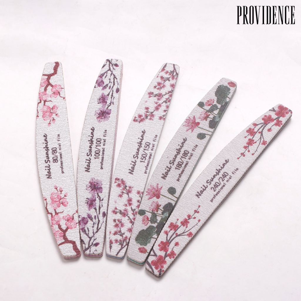 Providence 5pcs / Set Kikir Kuku Bentuk Bulan Sabit Untuk Manicure