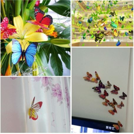 3D Butterfly Wall Sticker - Stiker Dinding Kupu-kupu (12pcs)