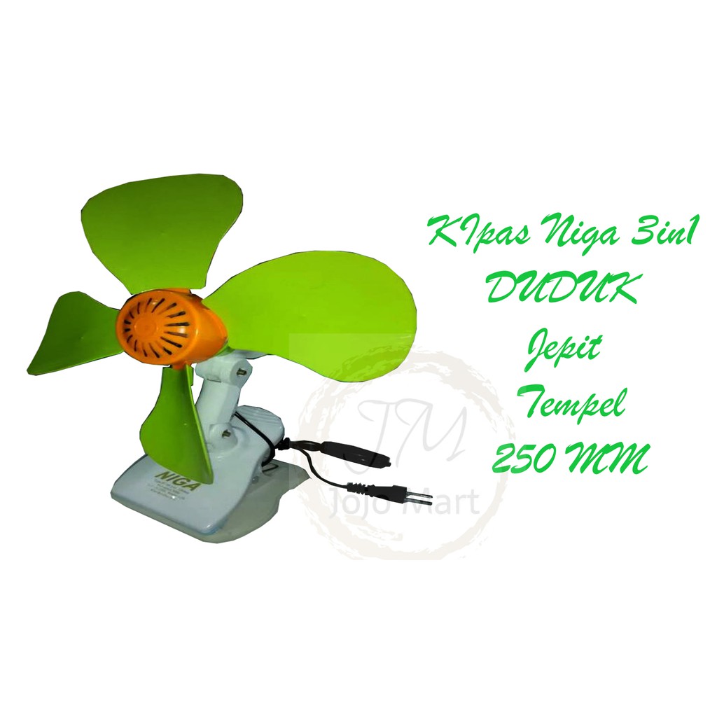 Niga Kipas Jepit 3in1 4baling