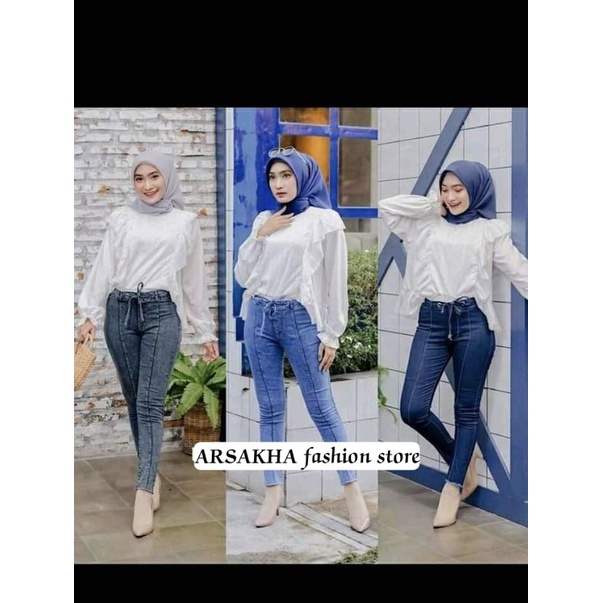 highwaist jeans wanita celana jins cewek kekinian celana wanita murah