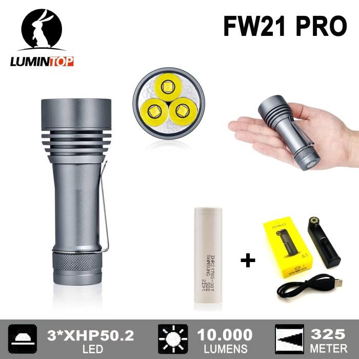 LUMINTOP FW21 PRO Flashlight Senter LED 10.000 Lumens 325 Meter