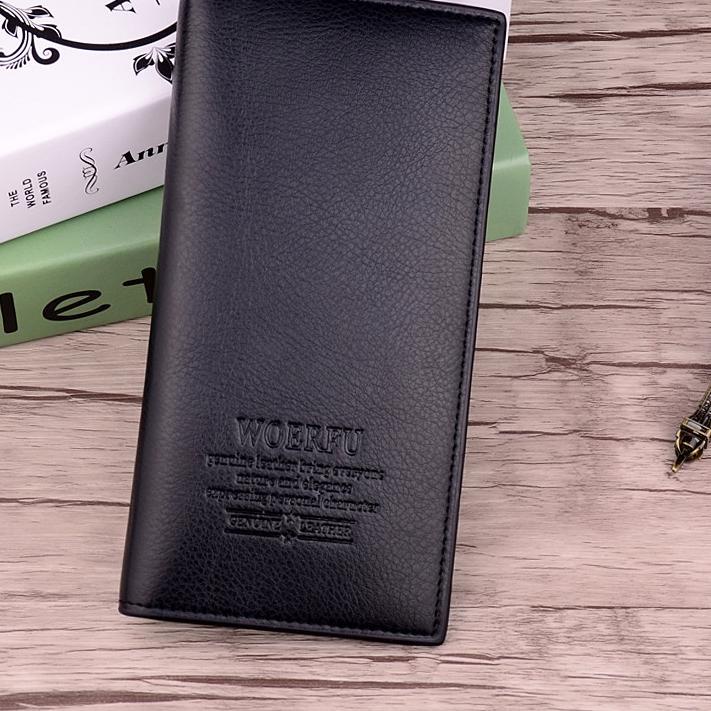 ➻ DP077 WOERFU - DOMPET PANJANG KULIT PRIA LIPAT TIPIS IMPORT MURAH GROSIR LONG WALLET COWOK ➢