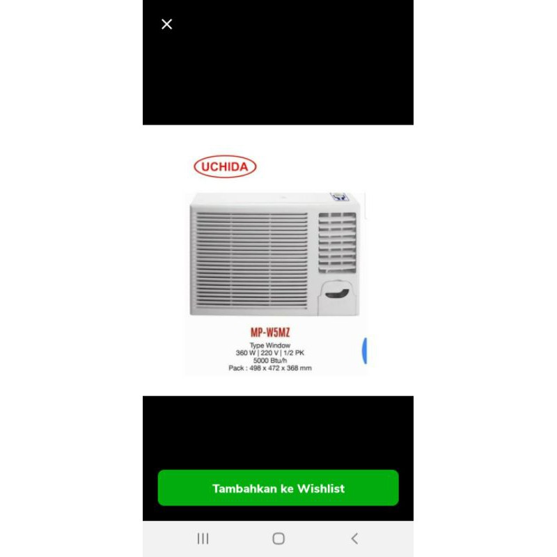 AC 1/2 PK WINDOW UCHIDA-MP-W5MZ