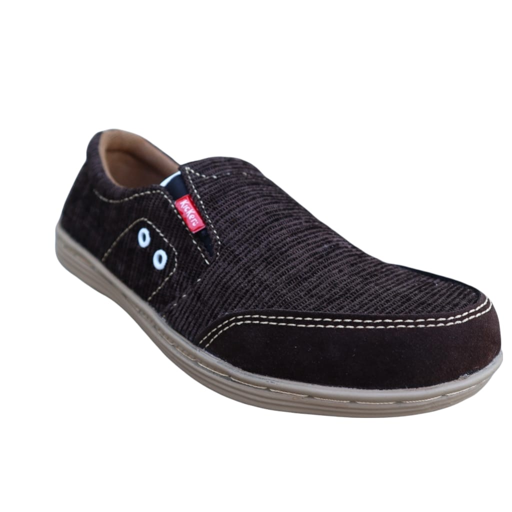 SEPATU SLIP ON PRIA SELOP CASUAL SLOP KICKERS PRIA KEREN KANTOR HITAM COKLAT