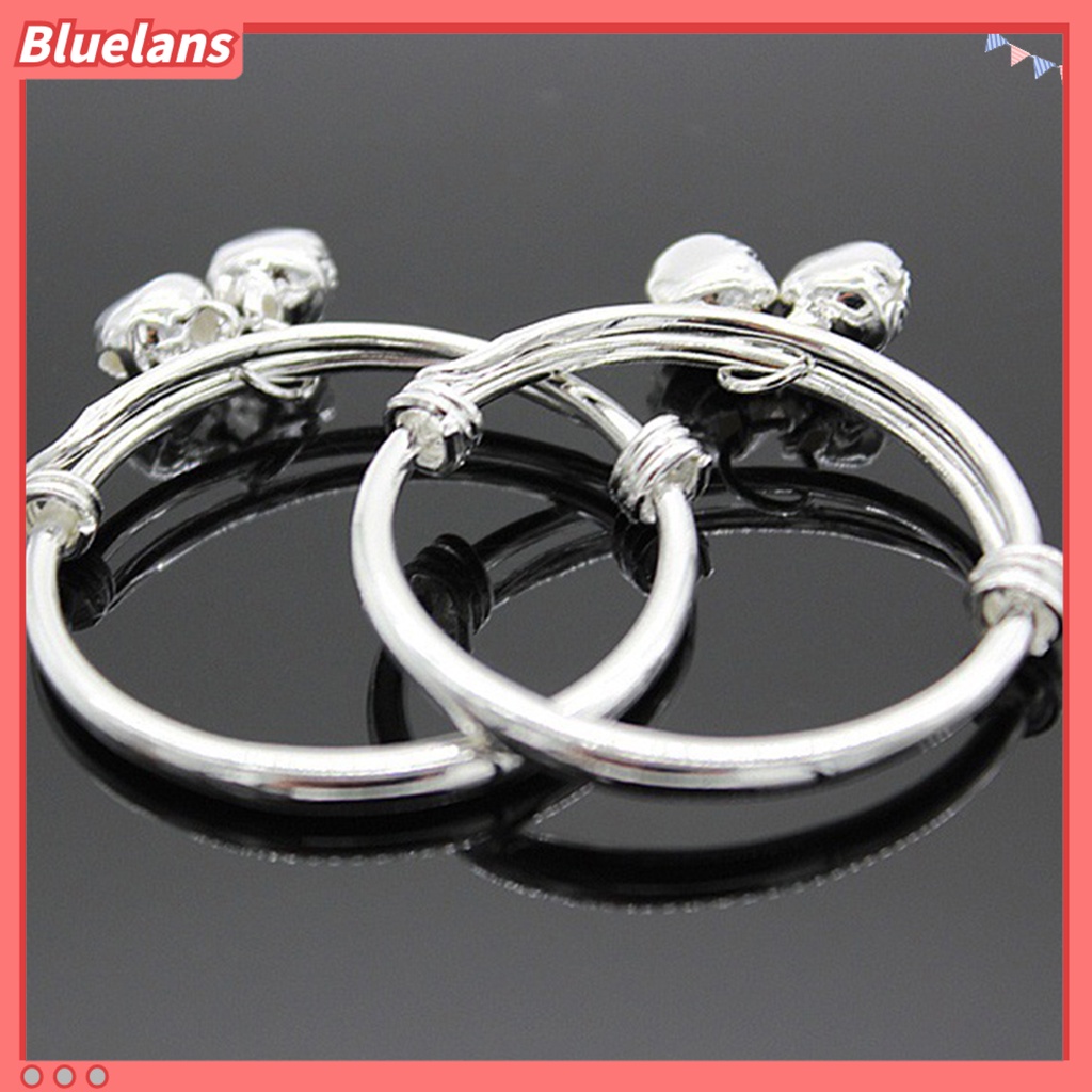 Bluelans Bracelet Embossing Design Adjustable Jewelry Bell Pendant Baby Bangle for Toddler