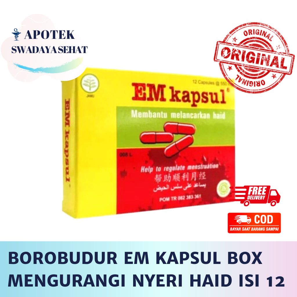 EM KAPSUL BOX Isi 12 Kapsul - Bantu Lancarkan Haid Mengurangi Nyeri Menstruasi