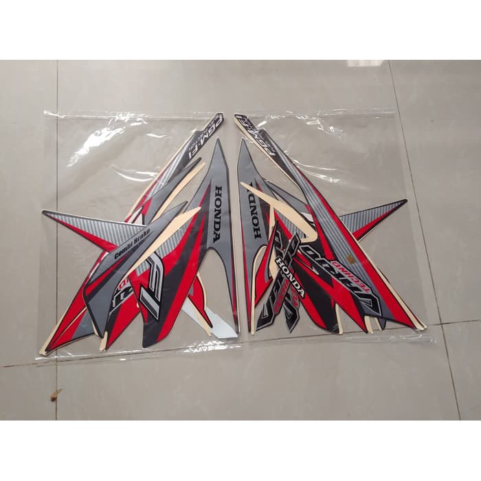 Sticker standart ori motor / Stiker Bodi & Lis Body & Striping Vario 125 2014 Hitam Merah