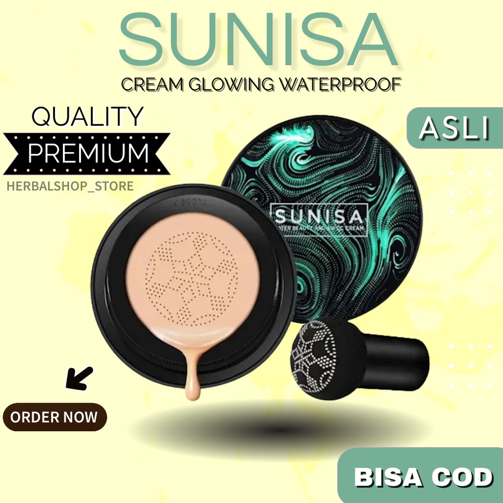 Bedak SUNISA CUSHION waterproof original anti air 100% bpom korea asli cc cream glowing foundation o