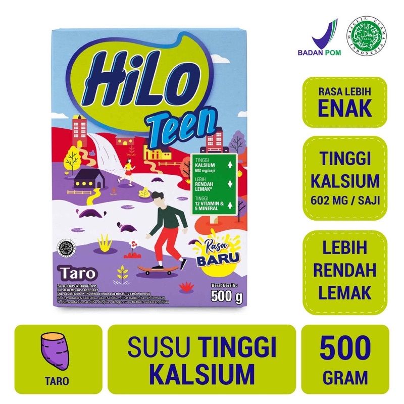 

✨Adinda.ols✨Hilo Teen Taro / Biscuit Caramel 500 gram - Susu Tinggi Kalsium Rendah Lemak