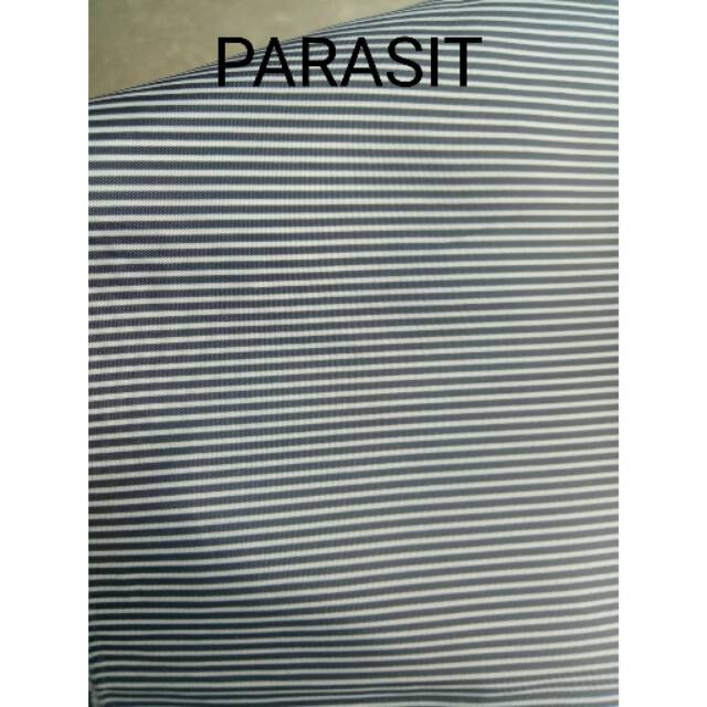 BAHAN KAIN PARASIT PARASUT MOTIF SALUR STRIP GARIS-GARIS HITAM PUTIH KECIL / METERAN MURAH (YARD)