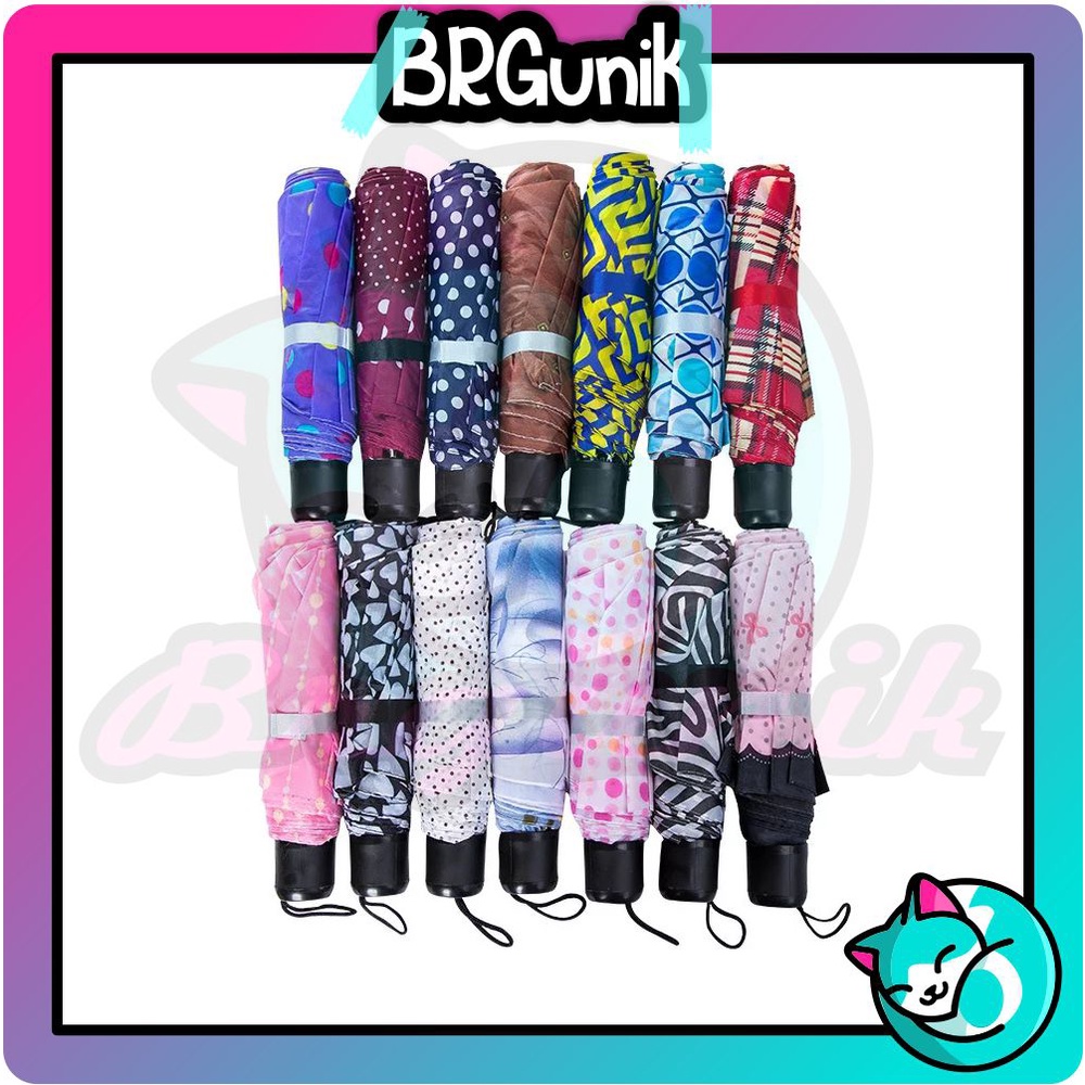 BRGUNIK Payung Lipat 3 Motif Cantik Impor R024