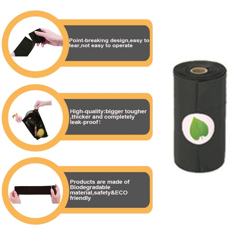 gs8 sudui plastik kotoran binatang anjing kucing poop bags biodegradable 16 pcs with dispenser - su115 - green Or-i