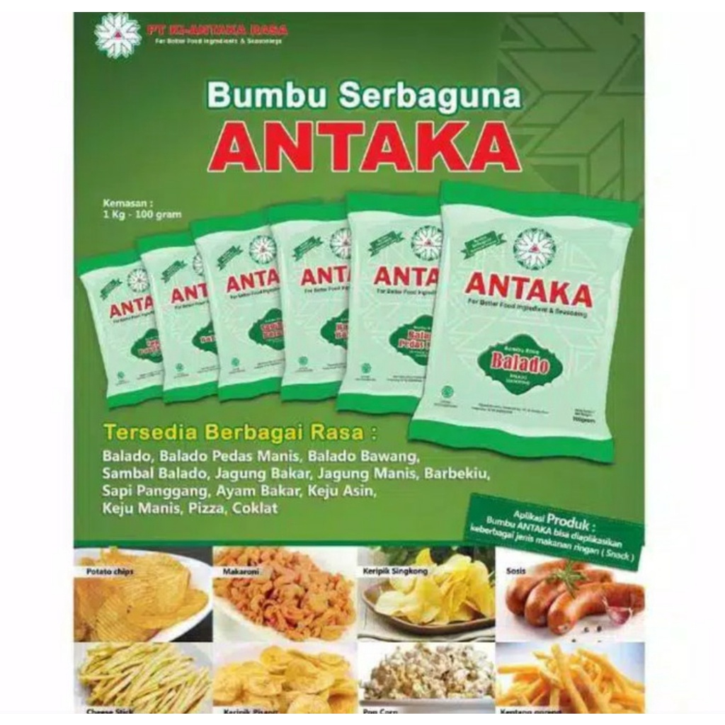 Antaka Bumbu Tabur 100gr MURAH BBQ Barbeque Balado Keju Jagung Sapi Panggang