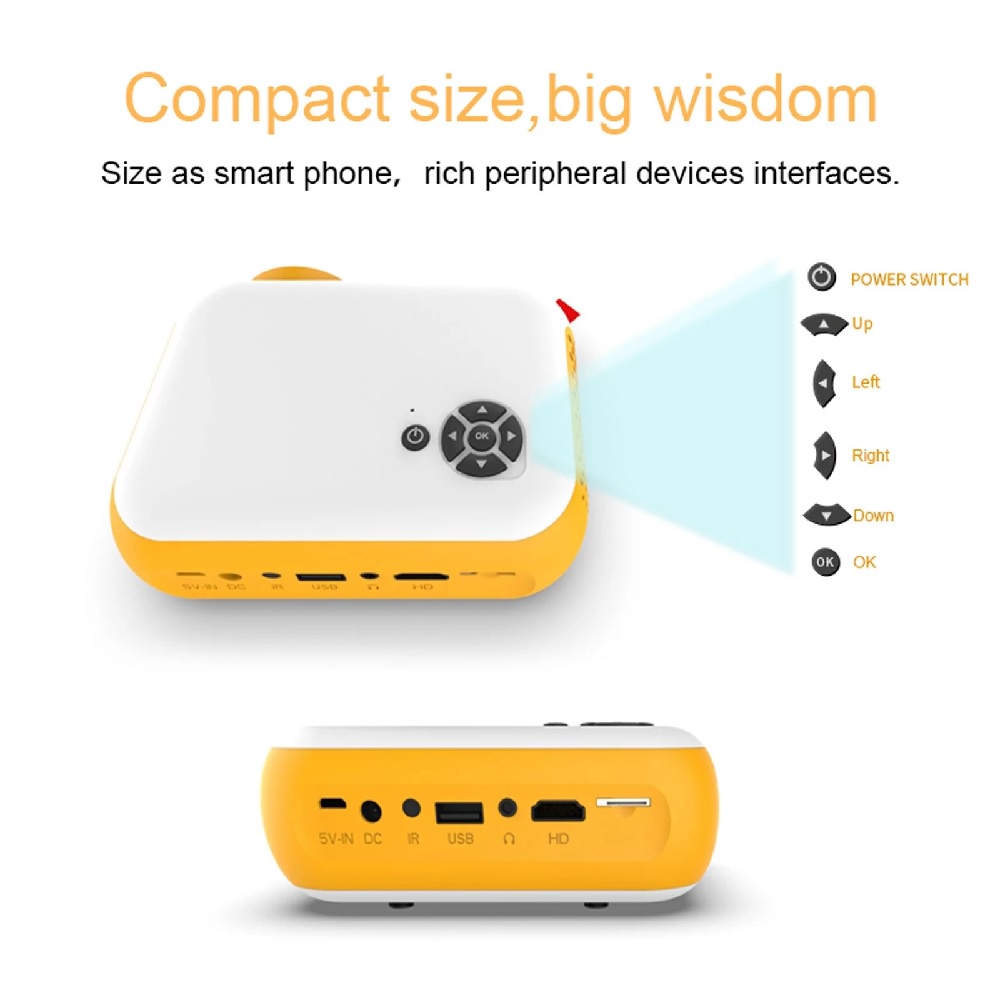 TRANSJEE A10S A10 WIFI Version - Super Mini Projector 1800 Lumens - Proyektor Super Mini Portabel - Versi Upgrade dari TRANSJEE A2000