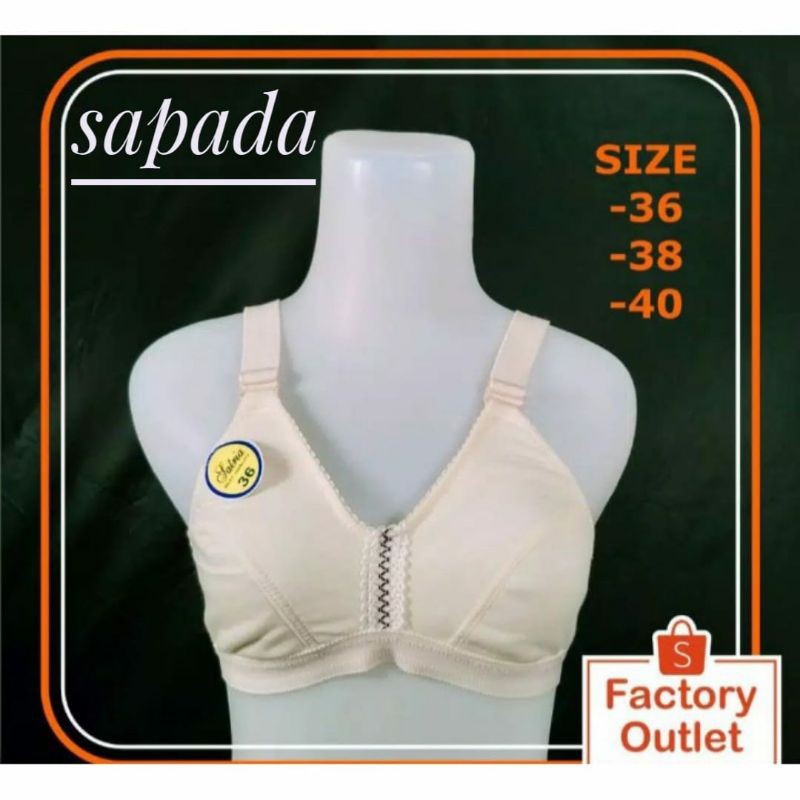 Bra Wanita/ Bh Wanita, Tanpa Kawat & Busa Warna Putih Tulang, Kutang Wanita, Bra/Bh, Tanpa Busa