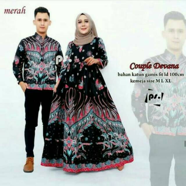 COUPLE BATIK AKSARA MERAH