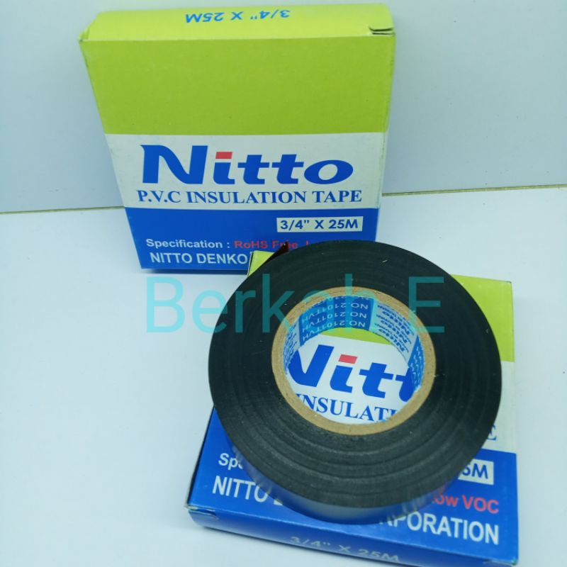 Isolasi/Lakban/Solatip Listrik Nitto 3/4&quot;x 25M