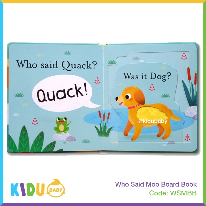 Buku Cerita Anak atau Buku Cerita Bayi Who Said Woof Moo A Lift The Flap and Feel Book Board Book Little Tiger Kidu Baby