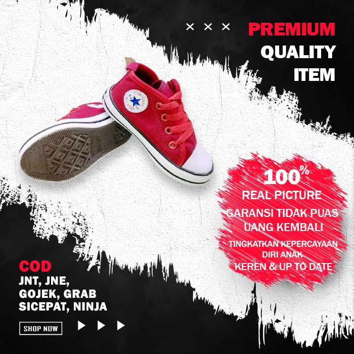 Sepatu sneakers sekolah anak laki laki perempuan sepatu anak cewek cowok 1 2 3 tahun import CNV-01