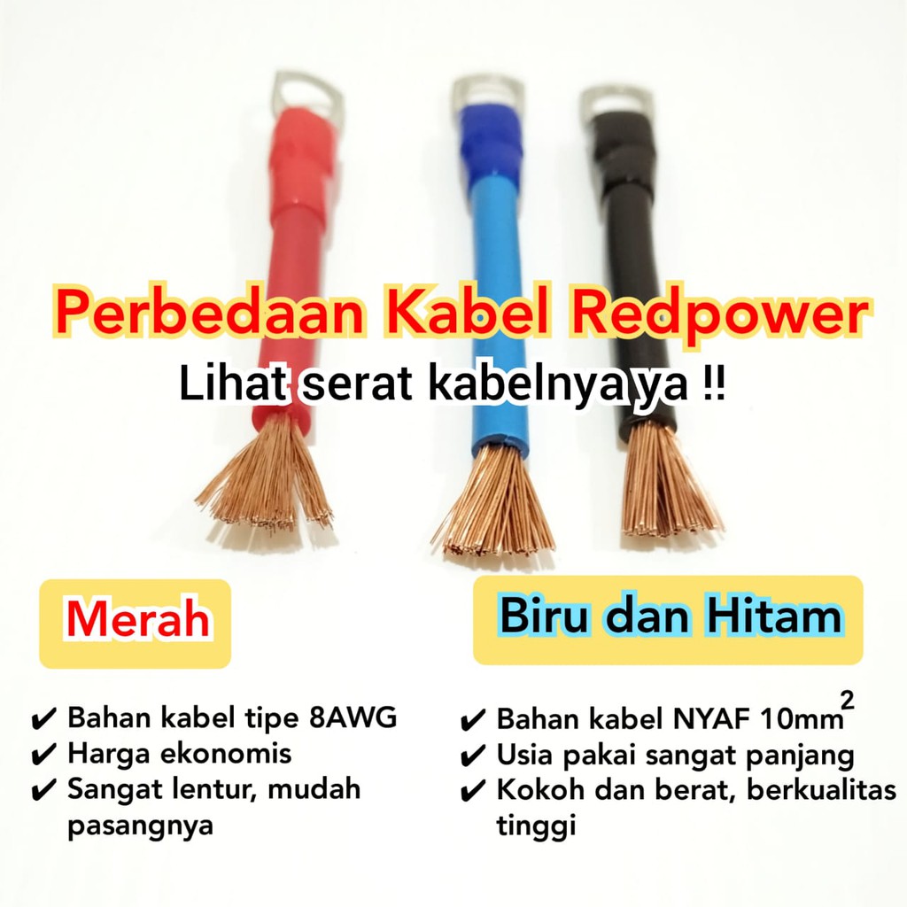 Kabel Grounding RedPower MERAH Ground 7 titik Premium High Quality RED